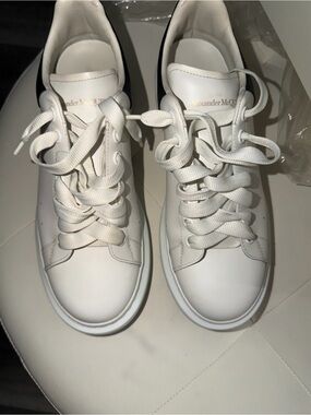 Authentic Alexander McQueen White Leather Oversized Sneakers